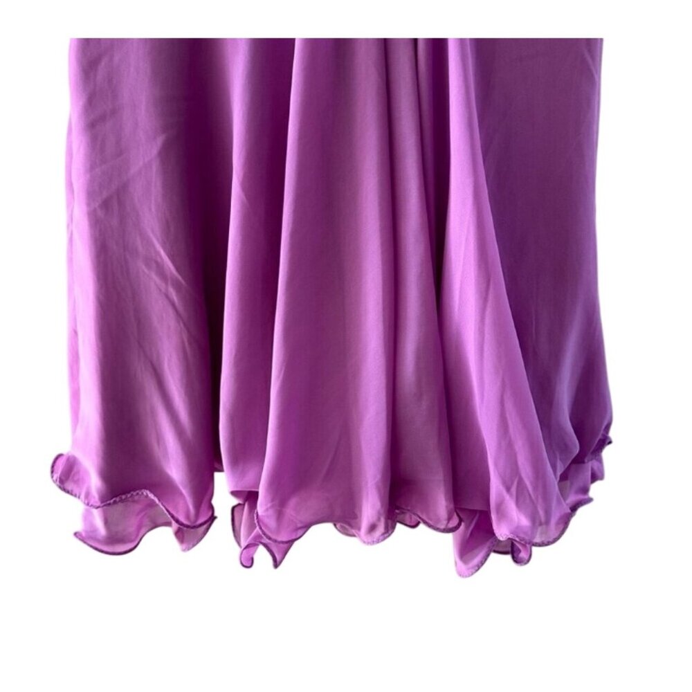 One Shoulder Pink Cocktail Dress With Pleated Bodice & Embellished Waist - Picture 12 of 16